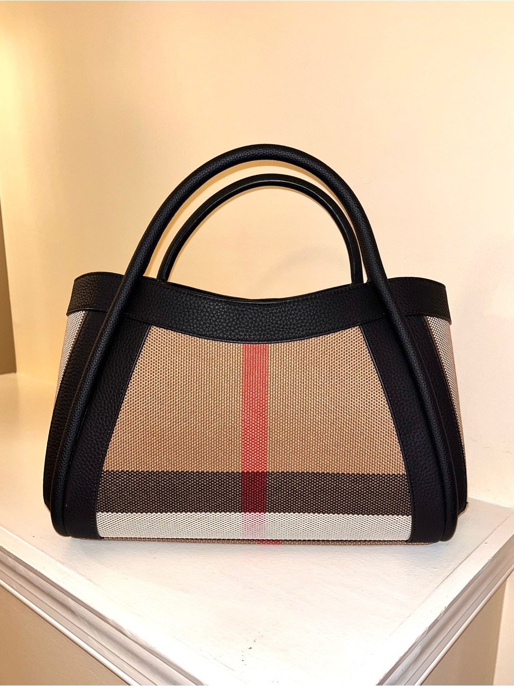 COCO&DEE Black Trim Beige Tote.